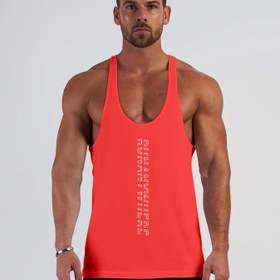 Resim Erkek Spor Tank Top - "KOŞU" Baskılı Nefes Alabilen Kolsuz Fitness Tişört, Koşu ve Günlük Giyim için İdeal, Günlük Spor Giyim | Az Katı Tasarım | Rahat Uygunluk 