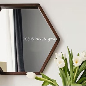 Resim ÖZGÜL REKLAM İsa Seni Seviyor Şık Ayna Yazı Sticker Jesus Loves You 