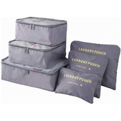 Resim Bavul Çanta Seti 6'lı Seyahat Organizasyon Seti Gri 