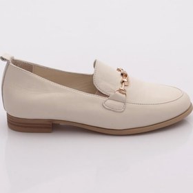 Resim Mammamia D24ya-3470 Kadın Deri Loafer Ayakkabı Kemik Pen-crema 