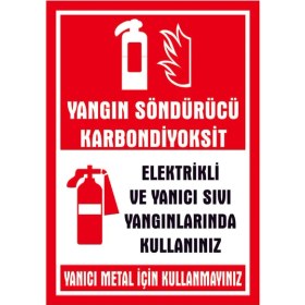 Resim Çağ Ajans Yangın Söndürücü Karbondiyoksit 3 mm Dekota Uyarı Levhası 25X35 cm 