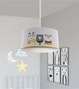 Resim BAMBAŞKA MODA BEBEK VE ÇOCUK ODASI Sevimli 3'lü Ayı ve Yol Desenli Gri Avize 