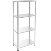 Resim RafBurada 4 Katlı 43x93x150 Cm Galvaniz Çelik Raf - Depo, Arşiv, Kiler, Dosya, Market Rafı 