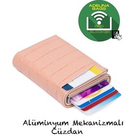 Resim Adelina Bags Adelina Pudra Timsah Desenli Mekanizmalı Otomatik Kızaklı Kartlık Pudra 