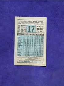 Resim 17 Mayıs 2002 Takvim Yaprağı - Nostalji Koleksiyonluk Takvim Yaprağı A 