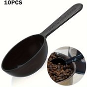 Resim 10 Adet Siyah Kahve Çekirdeği Ölçü Kaşığı Plastik Ölçü Kaşığı Süt Tozu Kaşığı Karıştırma Kaşığı 15 Ml 