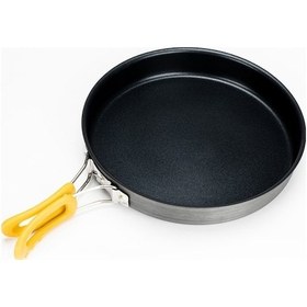 Resim Alocs Katlanabilir Saplı Yapışmaz Alüminyum Tava - Kamp Ve Seyahat İçin Pratik Siyah Siyah 