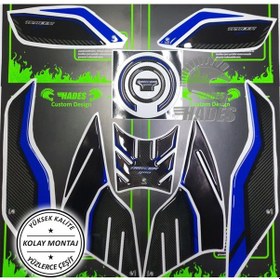 Resim Hades Motosiklet Aksesuarları Tracer 900 Tank Pad Seti Mavi 