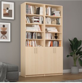 Resim Asratrend Akça Ağaç Kapaklı Kitaplık Asra Trend K-42 