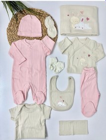Resim Alpbebe Rabbit Kaşkorse Organik 10 Lu Hastane Çıkışı Set - Fuşya Fuşya 