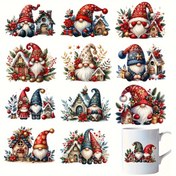 Resim 12 adet Noel Baba ve Gnome DIY UV Transfer Çıkartmaları - Su Geçirmez Kendinden Yapışkan Vinil Çıkartmalar Bardaklar, Cam Eşyalar, Dizüstü Bilgisayarlar, Telefon Kılıfları için - Gnomeler, Evler ve Karlı Sahne Tasarımları ile Şenlikli Tatil Kutlama Tasarımları, Şenlikli Dekorasyon | Gnome Temalı Çıkartmalar | Su Geçirmez Vinil, DIY Meyve Tartı Bardağı için Uygun | Alışveriş Stilleri Mevcut, Kış Tasarımı İçin Sıcak Renkler, Emblish Kağıt Malzemesi, Tek Özellikli, Sanat Hediyesi Opsiyonel Alıcıl 