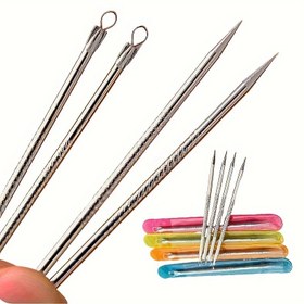 Resim 1/2 adet Paslanmaz Çelik Lekeleri Çıkarma İğneleri, Komedon Çıkarma Araçları, Dayanıklı Akne Sivilce İğne Seti Cilt Bakımı için 