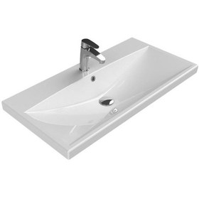 Resim Turkuaz Seramik Cerastyle Elite Etajer Uyumlu Damlalıklı Lavabo 90 x 45 CM 