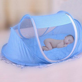 Resim Foldable Baby Bed Net With Pillow Net 2pieces Set - Blue 