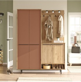 Resim Rita Portmanto Vestiyer Ayakkabılık Metal Ayaklı Os1-sk, Kahve 