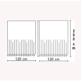 Resim Zethome Jackline Banyo Duş Perdesi 0010 Bej Çift Kanat 2X120X200 Krem 