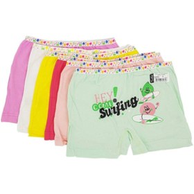 Resim Tutku Kız Çocuk Renkli Likralı Pamuk Boxer 6 Lı Paket 