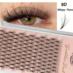 Resim JB JEYELABEAU 9D Anime Tarzı Kabarık Kirpik Uzantıları - 0.07mm Kalınlık, D Curl, 6-12mm Uzunluk, Kedi Gözü ve Bebek Görünümlü için Ön Yapılmış Tüylü Fanlar, Başlangıç Seviyesinde Kirpik Uygulaması, Başlangıç Seviyesinde Kirpik Uzantıları | Kabarık Dokulu | Kolay Uygulama 