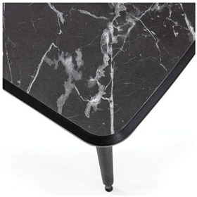 Resim 60X100 Cm Lüx Ayaklı Orta Sehpa Siyah Mermer A11 