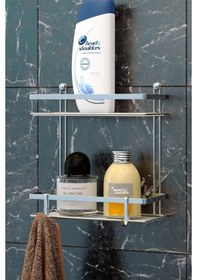 Resim Geseus Iki Katlı Kancalı Banyo Rafı Es067-Krom Çok Renkli 