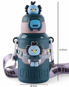 Resim Genel Markalar 450ml 316 Paslanmaz Çelik Çocuk Termosu, Karikatür Hayvanlar Öğrenci Termosu, ( 