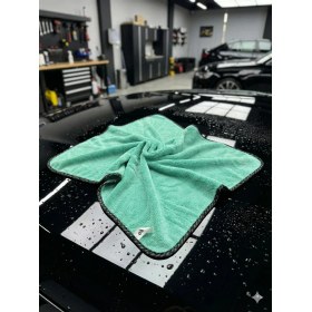 Resim Ellesill Ithal Ultrafiber Araç Kurulama Bezi Büyük Boy Leke Bırakmaz Oto Cam Silme Havlusu 75X55 cm - Turkuaz 