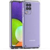 Resim Fibaks Samsung Galaxy A22 - M22 - M32 Uyumlu Kılıf Kamera Korumalı Sert Sararmaz Şeffaf Silikon Kapak 