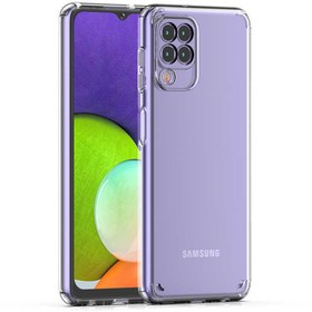 Resim Fibaks Samsung Galaxy A22 - M22 - M32 Uyumlu Kılıf Kamera Korumalı Sert Sararmaz Şeffaf Silikon Kapak 