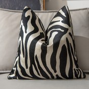 Resim 1 Adet Polyester Yastık Kılıfı, Soyut Geometrik Zebra Çizgili Desenli, Modern Tropikal Orman Tasarımı, Fermuarlı, Makinede Yıkanabilir, Oturma Odası, Kanepe, Araba, Parti Dekoru İçin, İç Dolgu Dahil Değildir | Modern Şıklık | Polyester Kumaş 