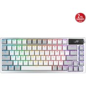 Resim Asus Rog Azoth Nx Snow Switch Pbt Uk Kablosuz Rgb Beyaz Mekanik Ckckasu0043 