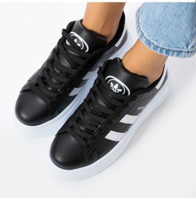 Resim Devida Beyaz-Siyah Kadın Yüksek Taban Günlük Spor Ayakkabı 