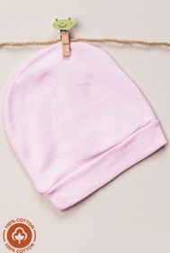Resim Miniel Unisex Bebek Penye Organik Pamuklu Yenidoğan 3lü Bebek Bere Renkli Set 