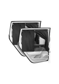 Resim Xuweiwei Siyah Car Window Shades 2 Katlı Araba Yan Cam Güneşlikleri 5 Emme Başlıklı Arka Cam Gizlilik Perdesi Evrensel Oto Aksesuar 
