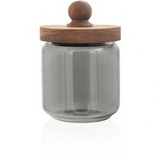 Resim The Mia Ahşap Kapaklı Borosilikat Cam Saklama Kabı - 500 ml 
