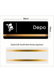 Resim zafrakreklam Ofis Departman Kapı İsimliği, Yönlendirme levhası DEPO 26X10Cm Antrasit - BRONZ 