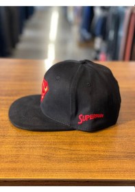 Resim Hamze Superman Siyah Kanvas Hiphop Snapback Rapper Basket Cap Şapka 