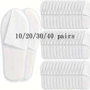 Resim 10/20/30/40 çift otel, pansiyon ve seyahat için tek kullanımlık terlikler, dokumasız spa ve kuaför terlikleri 