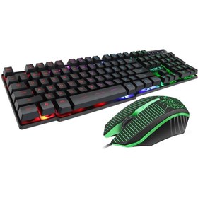 Resim OMAC Kablolu Rgb Işıklı Oyuncu Klavye + Mouse Seti 