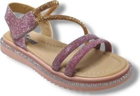 Resim Cakgo Arzen Bebe 241-25 Anatomik Simli Taşlı Cırtlı Kız Çocuk Sandalet 31-36 