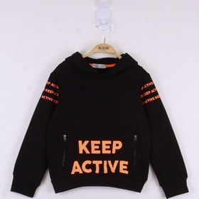 Resim Toontoy Kids Toontoy Erkek Çocuk Keep Active Baskılı Sweatshirt Siyah 