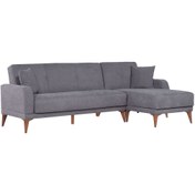 Resim Kilim Mobilya Minimal Uzanmalı Köşe Takımı V2 (İKİLİ SOL ÜNİTE UZANMA SAĞ ÜNİTE) Koyu Gri 