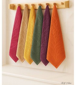 Resim 6 Lı El Yüz Renkli Havlu Seti %100 Pamuklu 50x90 Cm Velora Koleksiyon Kahve 