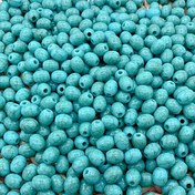 Resim 40 adet Bohem Tarzı Akrilik Boncuk, 9x8mm Yuvarlak Sentetik Turkuaz Mavi Dekoratif Boncuklar Takı Yapımı için, DIY Bilezikler, Kolyeler, Küpeler, El Sanatları için Moda Aksesuarları 