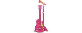 Resim Renas Store Elektronik Ayaklı Mikrofonlu Pembe Gitar 