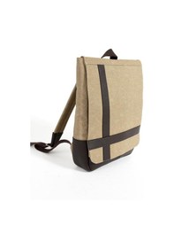 Resim Erkek Sırt Çantası 35 20 Cm Kanvas Kumaş Laptop Bölmeli Business Sırt Çantası Okul Çantası Mega Bag Bej 