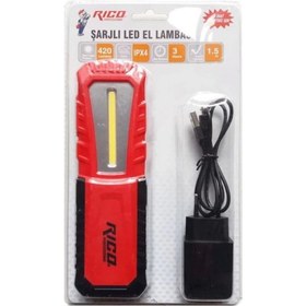 Resim Rico RICO-013-RC0038 Şarjlı LED El Lambası 420 Lm 