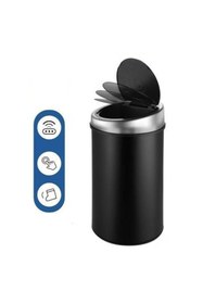 Resim KG-GOLDPAPER 30 Lt Siyah Renk Çelik Pilli Ve Sarj Edilebilinir Bataryalı Sensörlü Mutfak Ve Banyo Çöp Kovası 