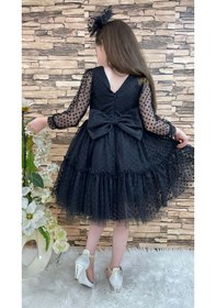 Resim Mnk Baby & Kids Katkat Prenses Dantel Tokalı Kız Çocuk Elbise Siyah 