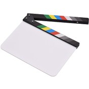 Resim Geeksen 30x24cm Akrilik Film Klapboard - Boş Yazı Alanı, Renkli Çizgili, Manyetik Ahşap Çubuğu, Dıy İçin Tasarlanmıştır 