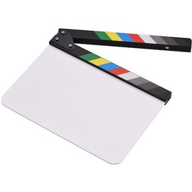 Resim Samdoo 30x24cm Akrilik Film Klapboard - Boş Yazı Alanı, Renkli Çizgili, Mıknatıslı Ahşap Çubuklar, Dıy İçin Tasarlanmıştır 